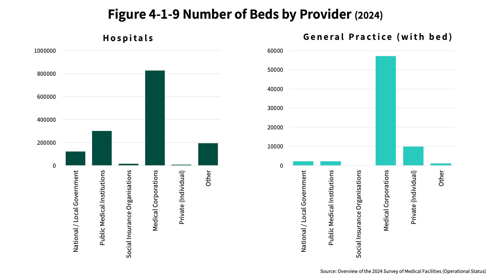 Figure 4-1-9 Number of Beds by Provider (2024)